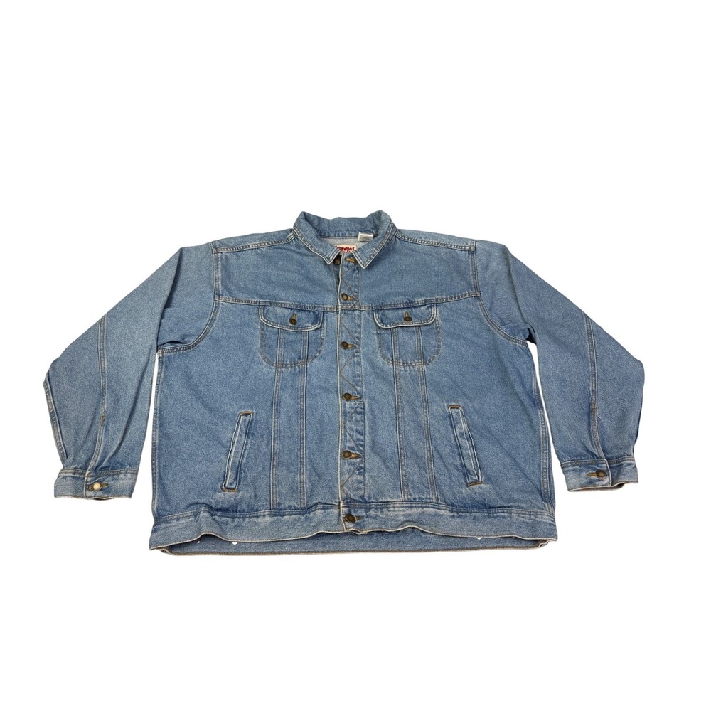 Wrangler Rugged Wear Mens 4XL Blue Denim Trucker Jacket Light Wash WGGH41701